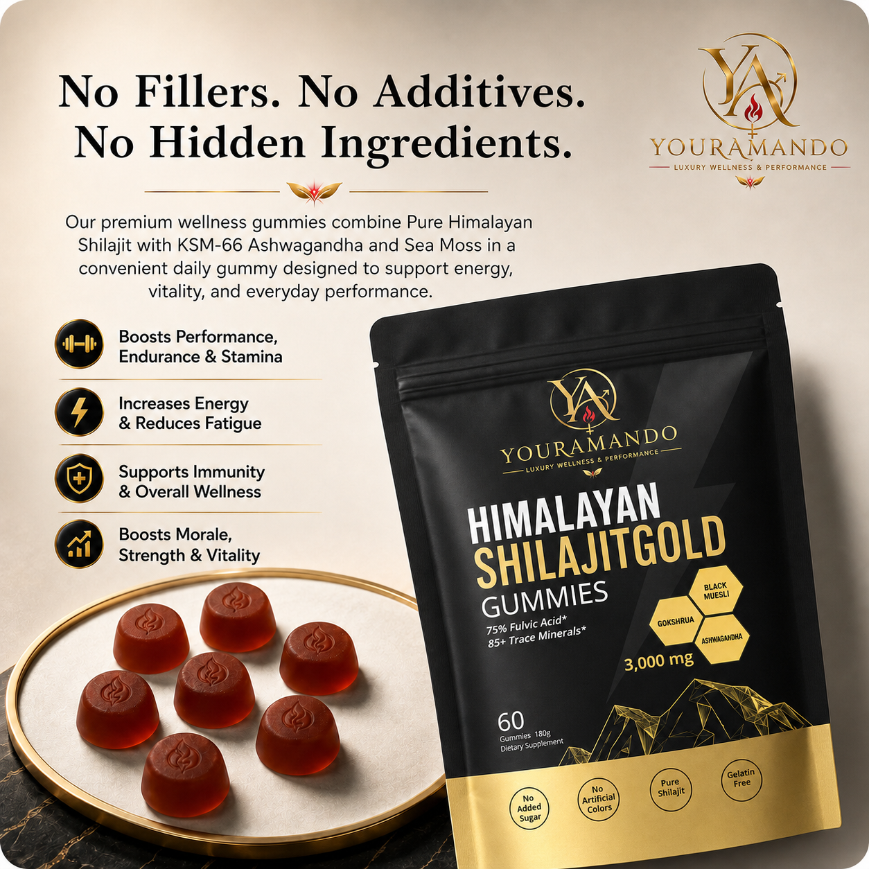 Shilajit Gold gummies pouch