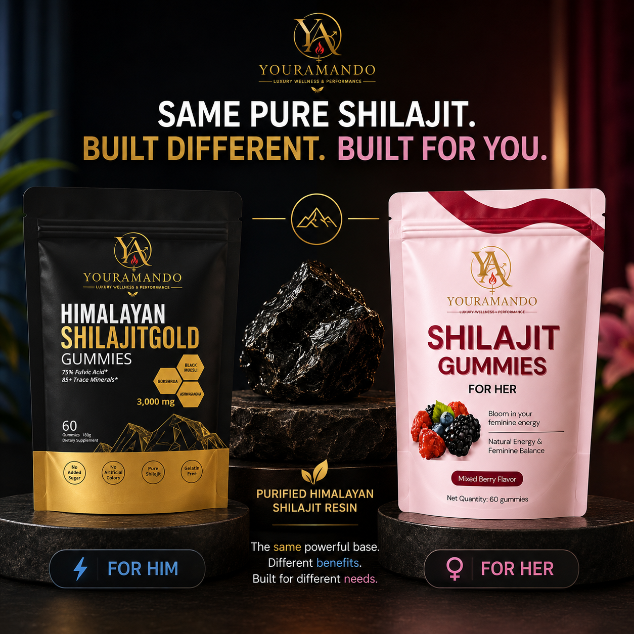 Purified Himalayan shilajit resin